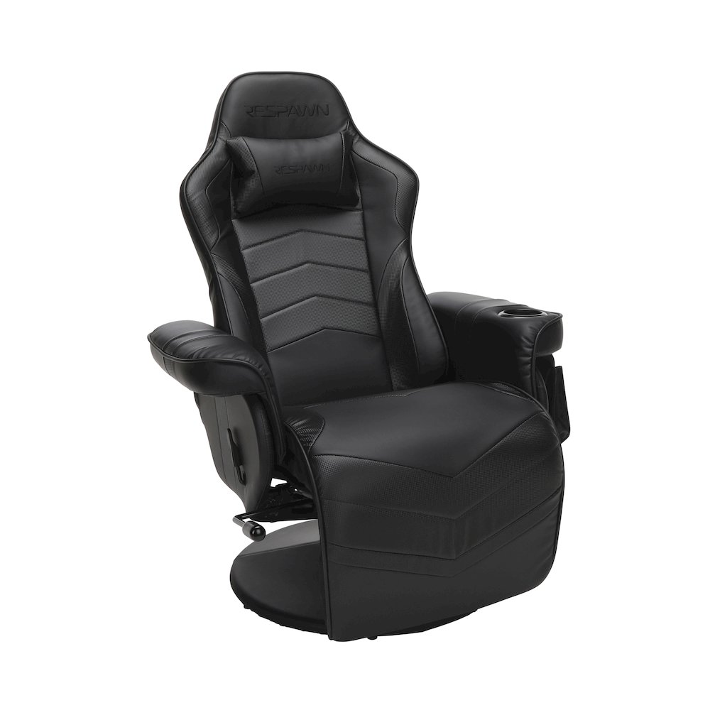 Reclining Gaming Chair with Footrest, Gaming Chair Recliner - Black. Picture 1