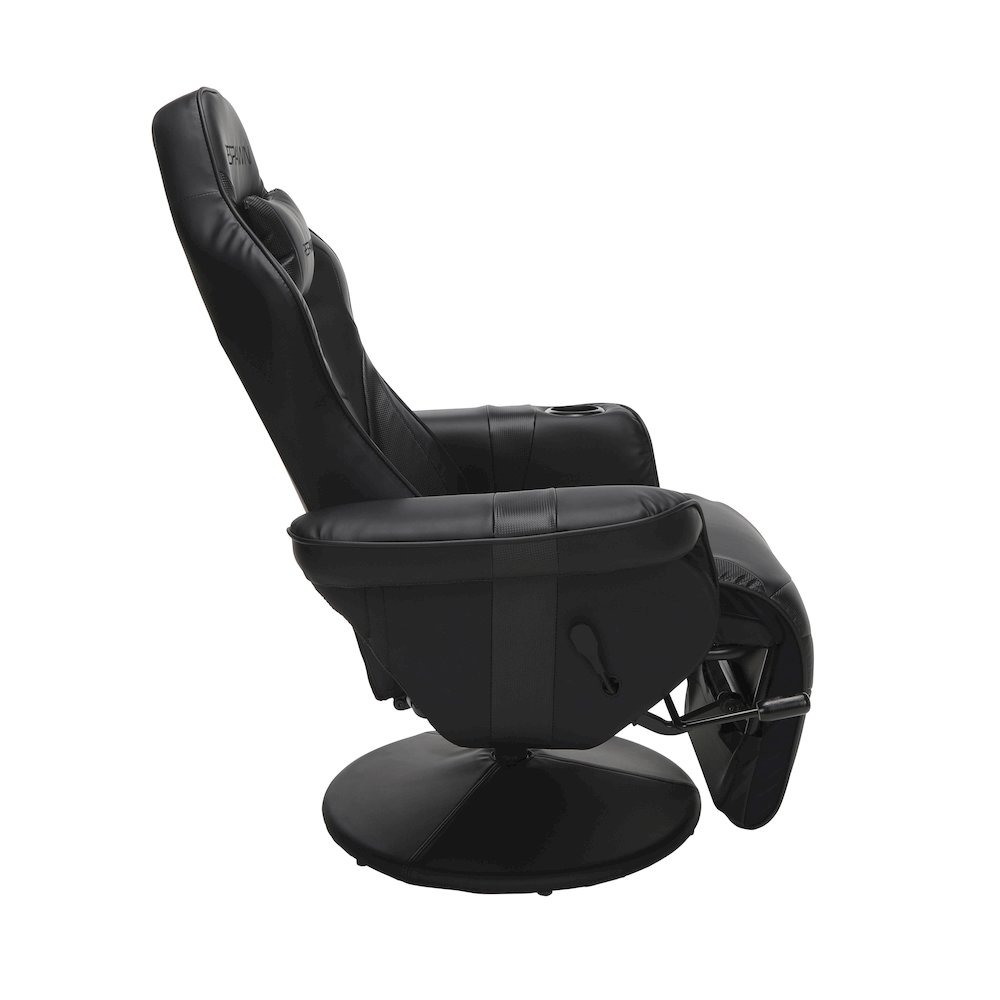 Reclining Gaming Chair with Footrest, Gaming Chair Recliner - Black. Picture 3