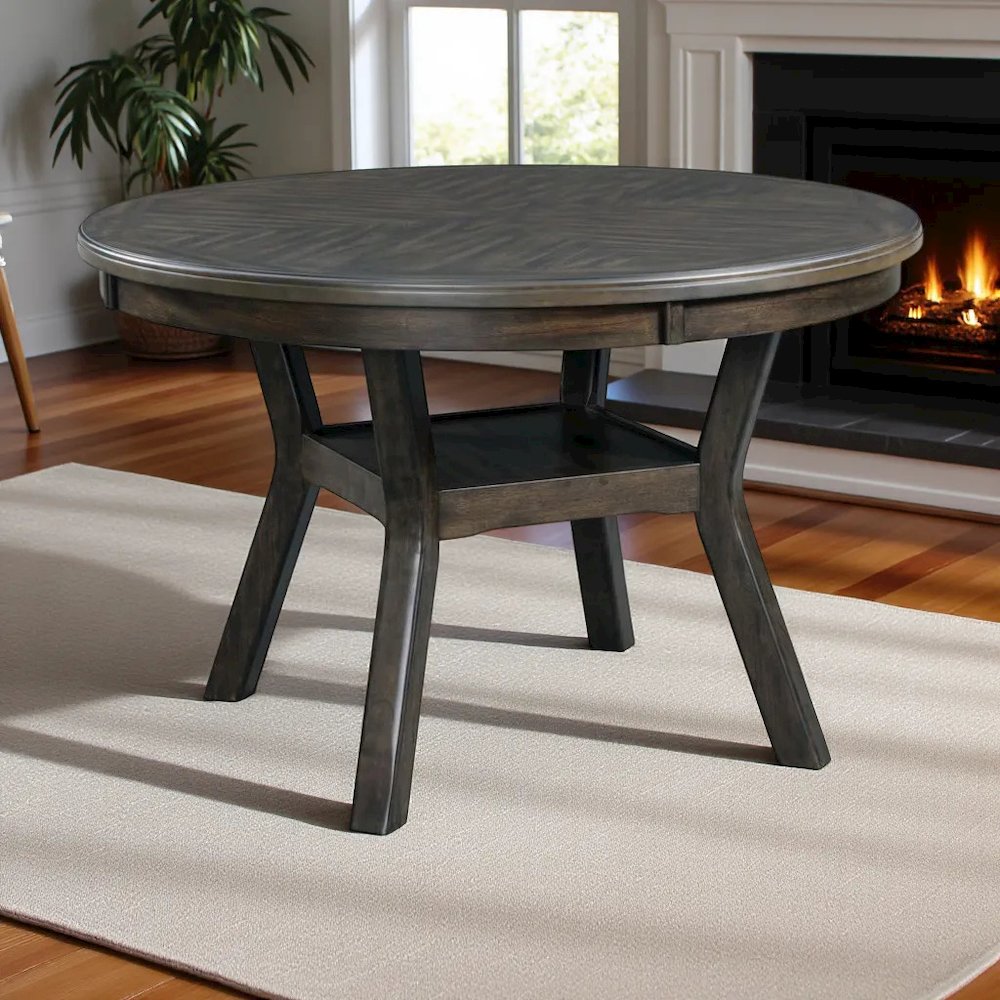 Walnut Acacia Wood Standard Height Dining Table. Picture 8