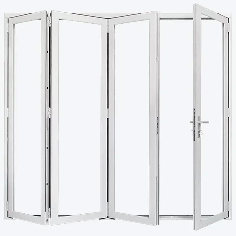 4 Panels Alumnium Folding Door In White, Folded From Right To Left. Picture 1