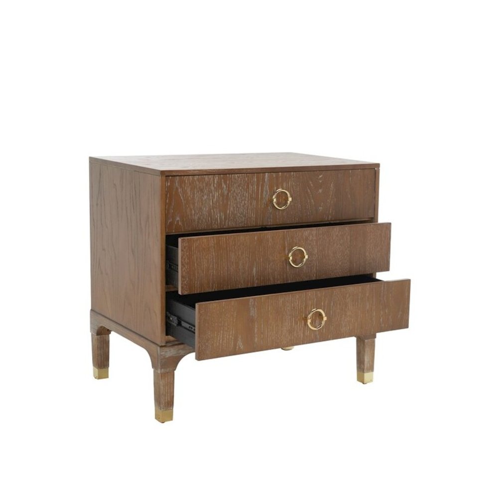 LORNA 3 DRAWER CONTEMPORARY NIGHT STAND, FOX6232D. Picture 2