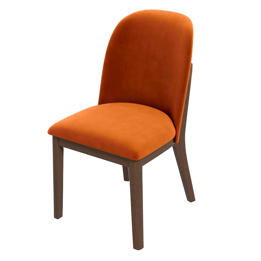 Kaitlyn  Burnt Orange Velvet Dining Chair (Set Of 2). Picture 6