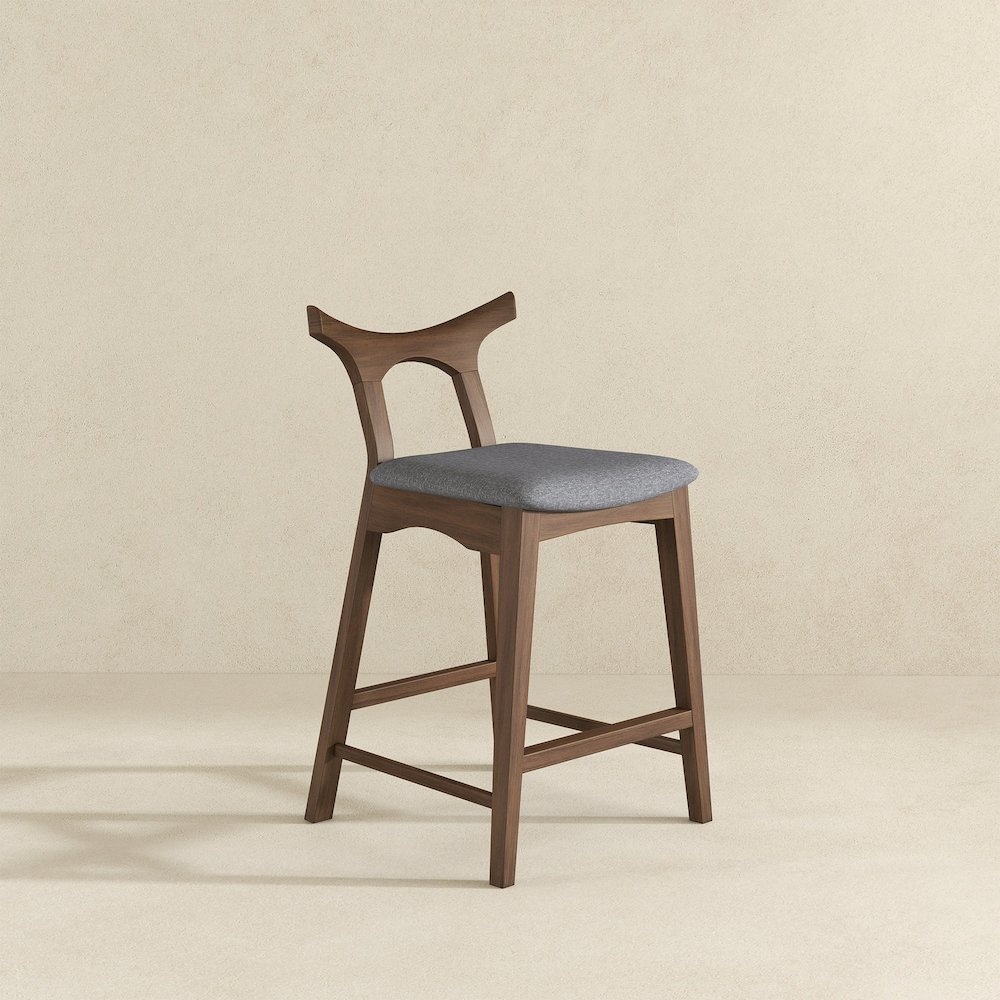 Hester Solid Wood Upholstered Square Counter Chair (Set Of 2). Picture 5