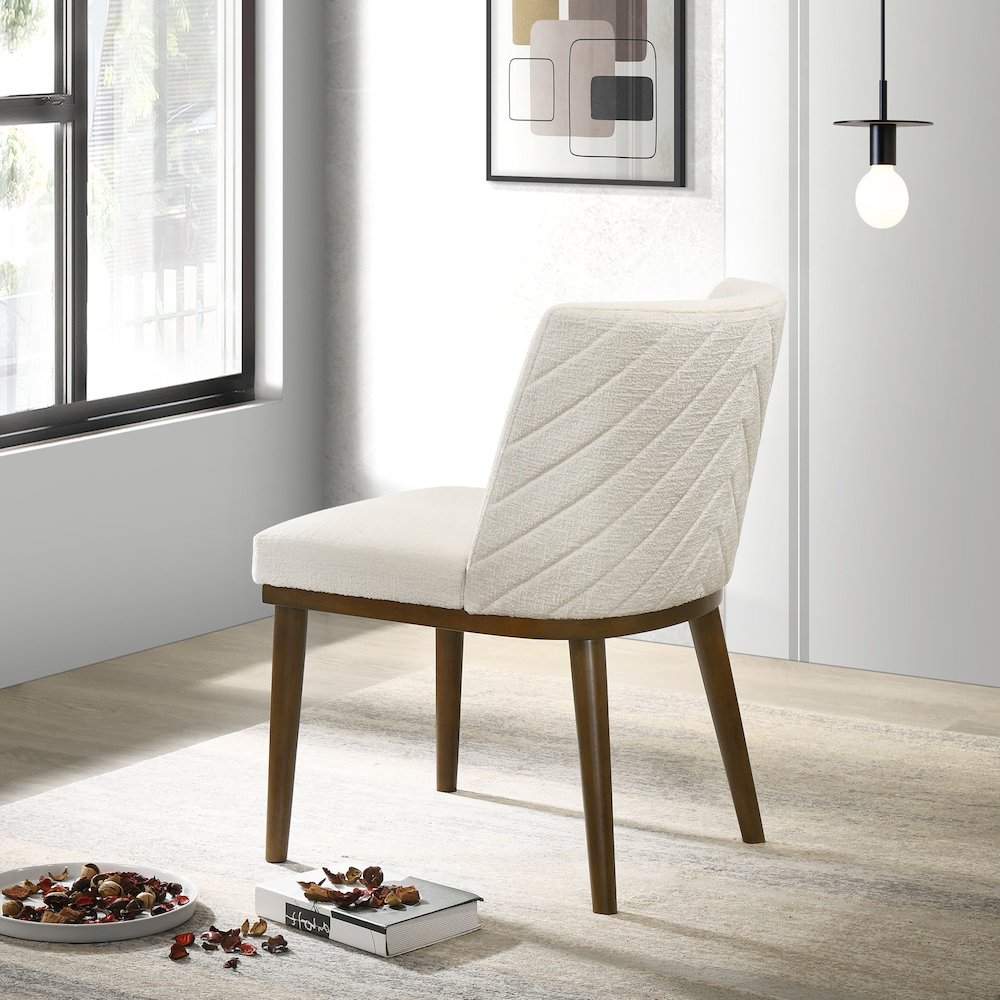 Daley White Fabric Dining Chair (Set Of 2). Picture 5