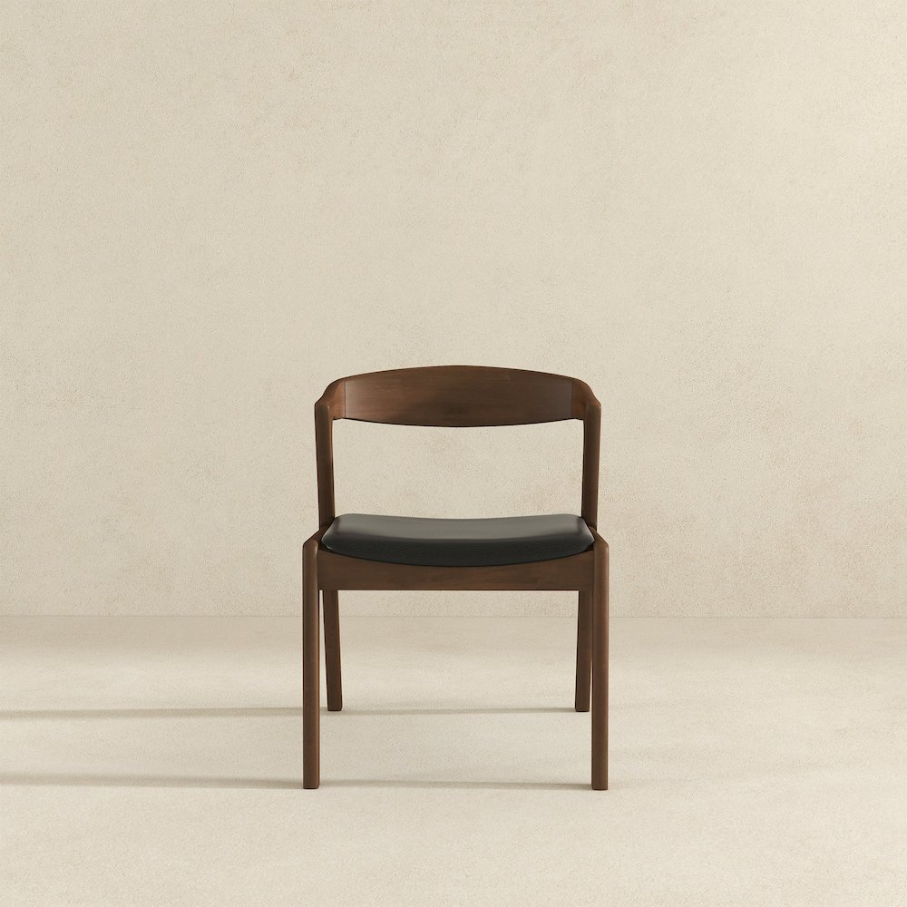 Dakota  Solid Wood Black Leather Dining Chair (Set Of 2). Picture 6