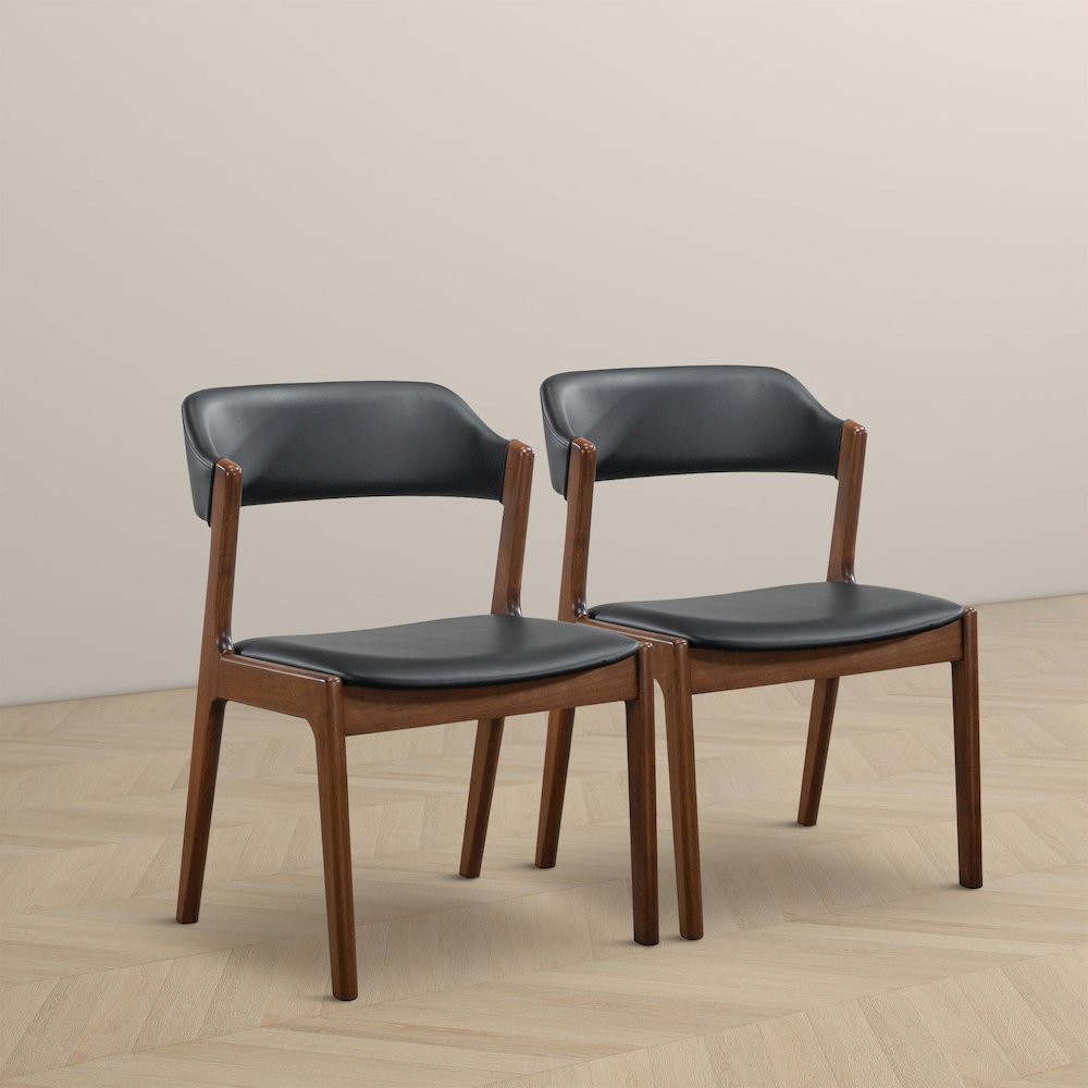 Enzo Black Leather Dining Chair (Set Of 2). Picture 4
