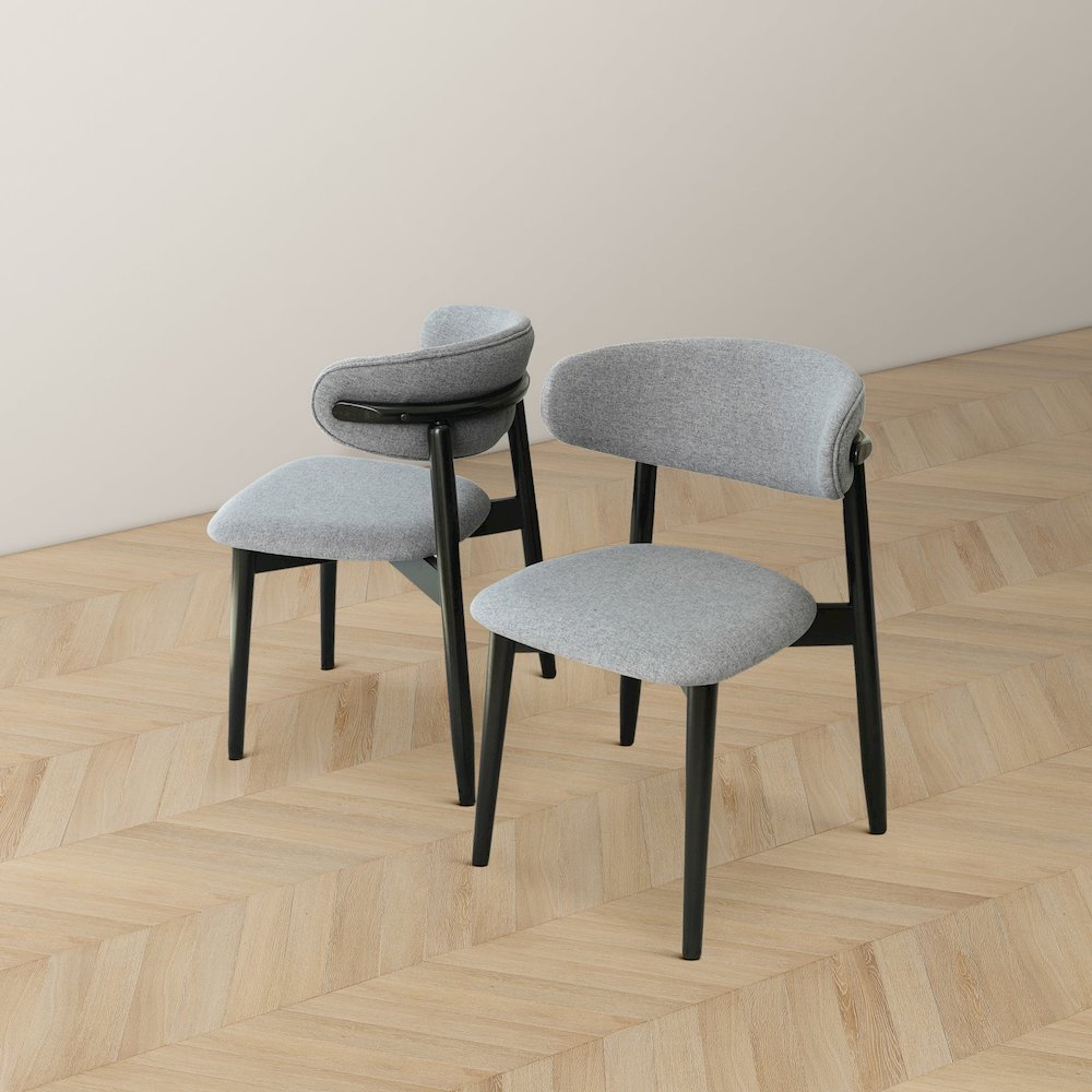 Korbin Grey Fabric Dining Chair (Set of 2). Picture 5