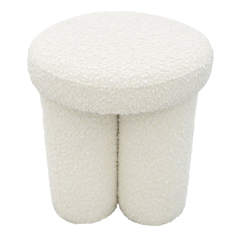 Wesley Ivory Boucle Stool. Picture 2