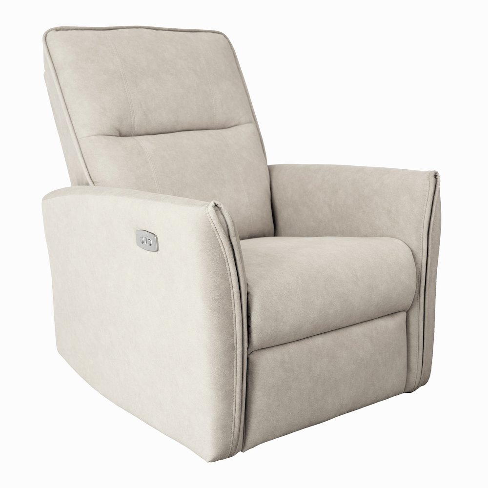 Asheville Cream Suede Recliner Chair. Picture 1