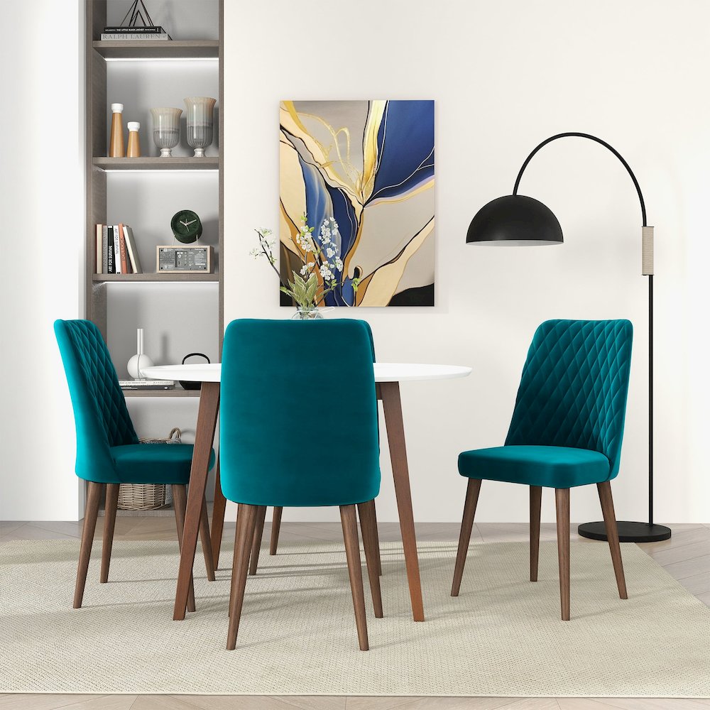 Katie Teal Velvet Dining Chair (Set Of 2). Picture 2