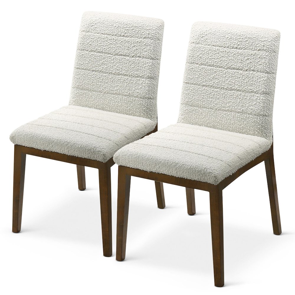 Ines White Boucle Dining Chair (Set Of 2). Picture 1