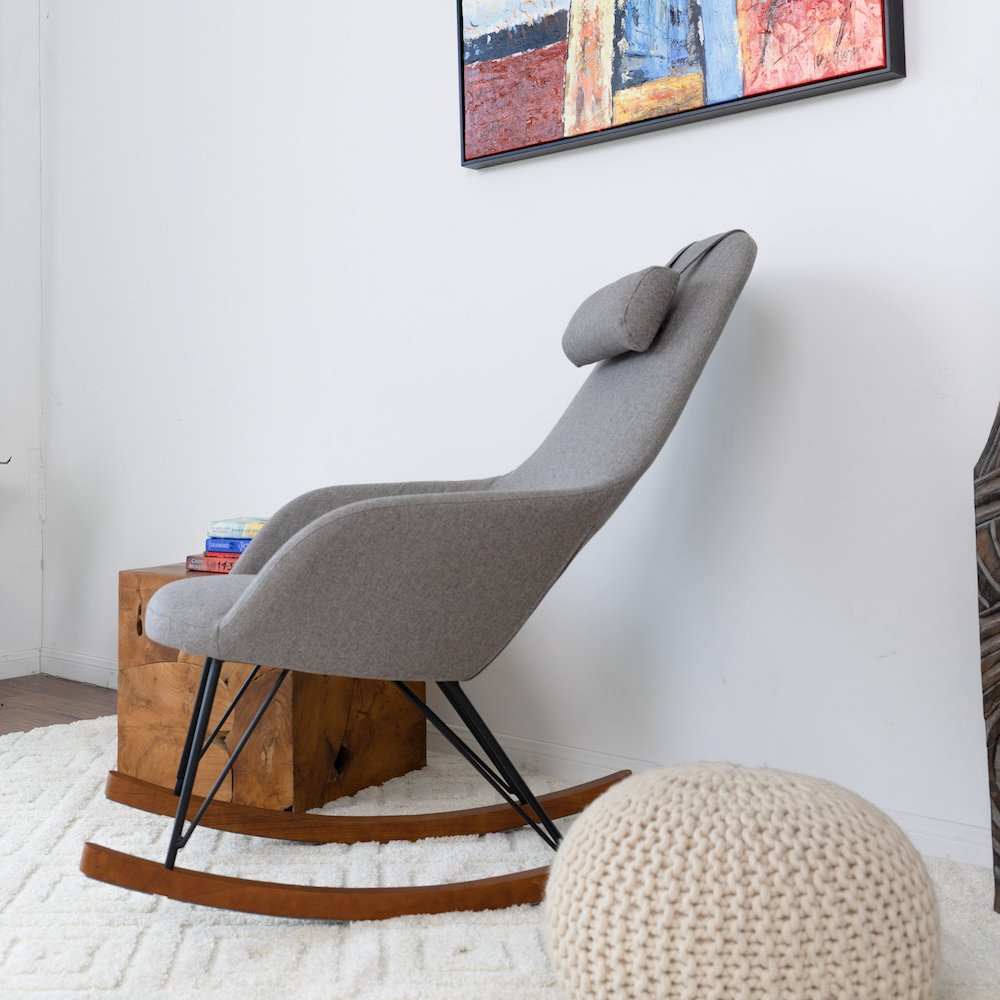 Chloe Mid Century Modern Rocker Livingroom and Bedroom Chair. Picture 6