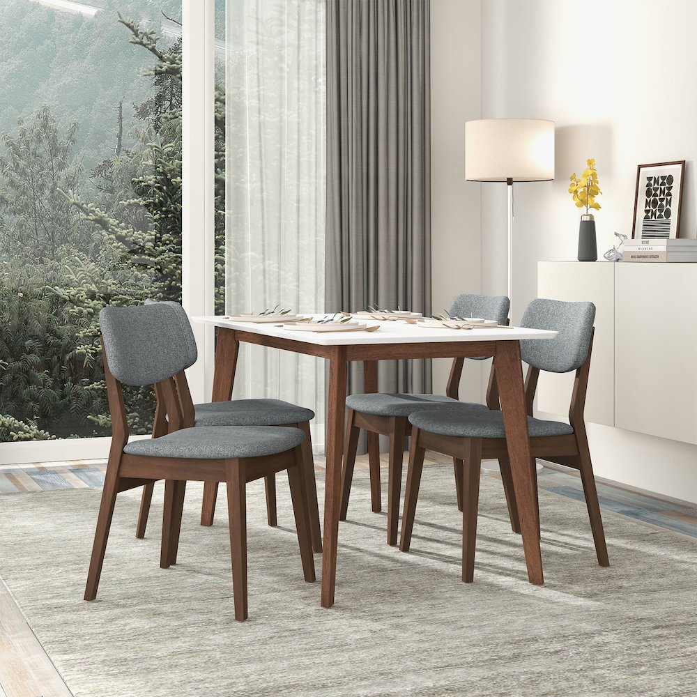 Carlos Dark Grey Fabric Solid Back Side Chair (Set Of 2). Picture 2