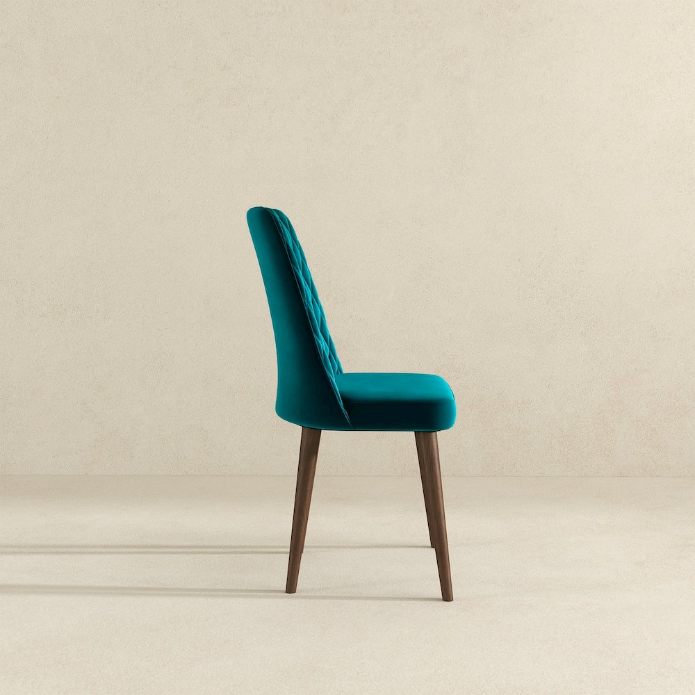Katie Teal Velvet Dining Chair (Set Of 2). Picture 5