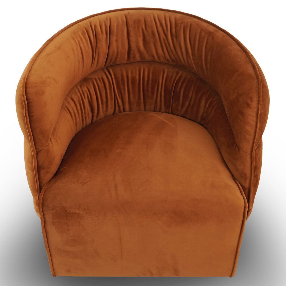 Walden Swivel Chair - Burnt Orange Velvet. Picture 4