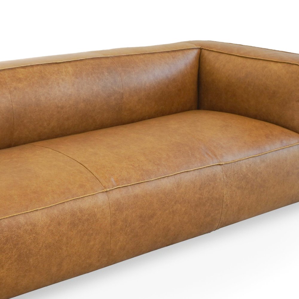 Colton Tan Leather Sofa. Picture 3