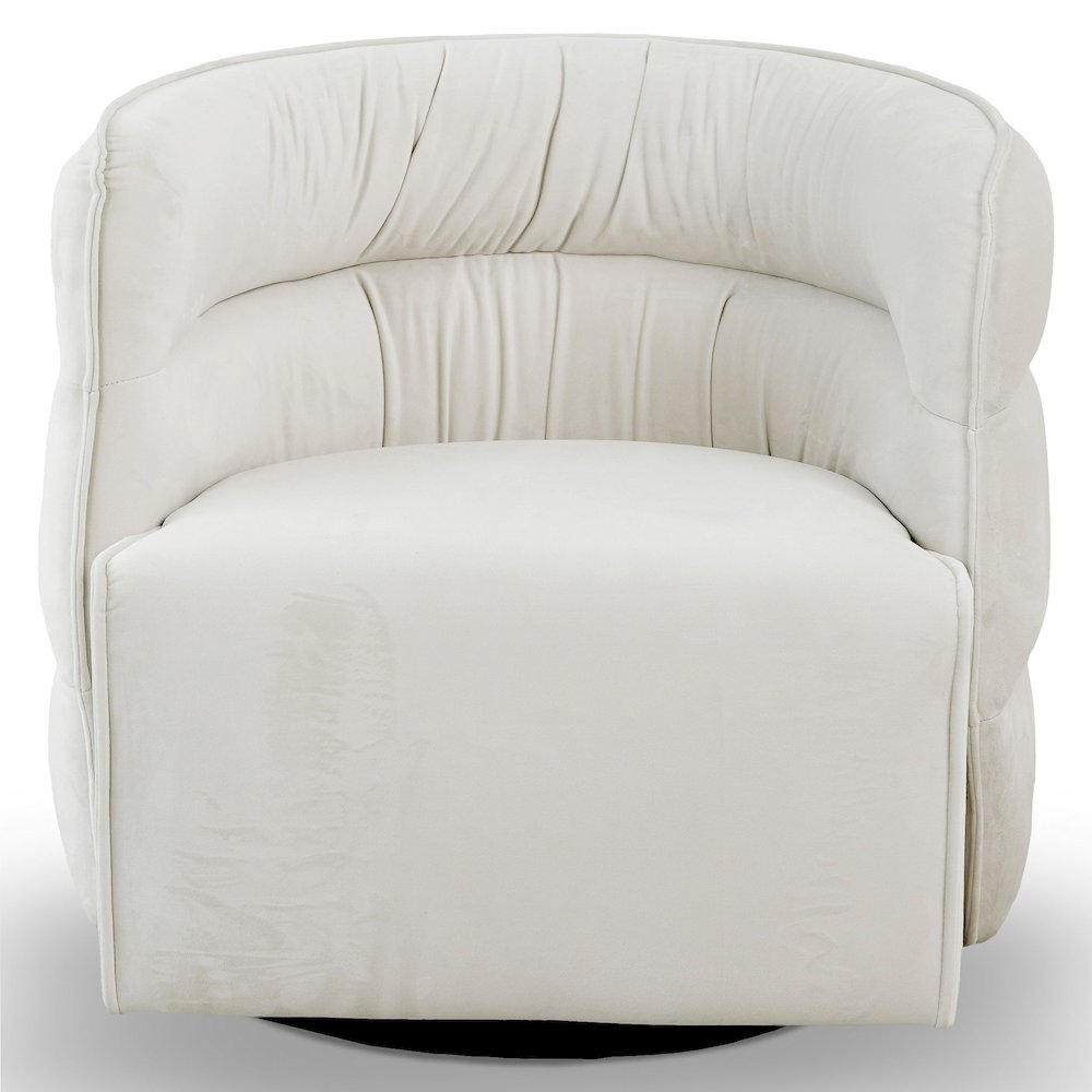 Walden Swivel Chair - Cream Velvet. Picture 3