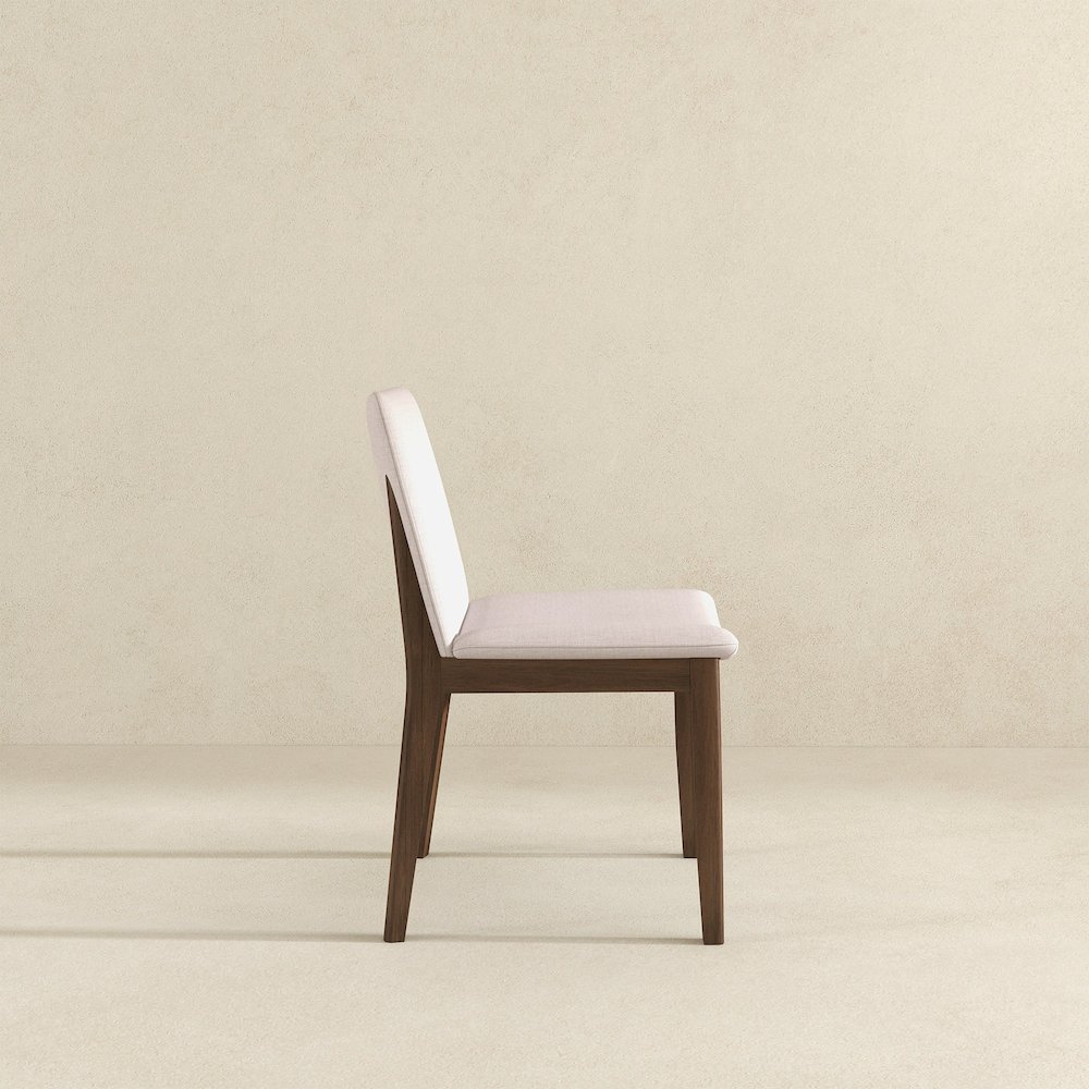 Laura  Beige Linen Solid Wood Dining Chair (Set Of 2). Picture 5