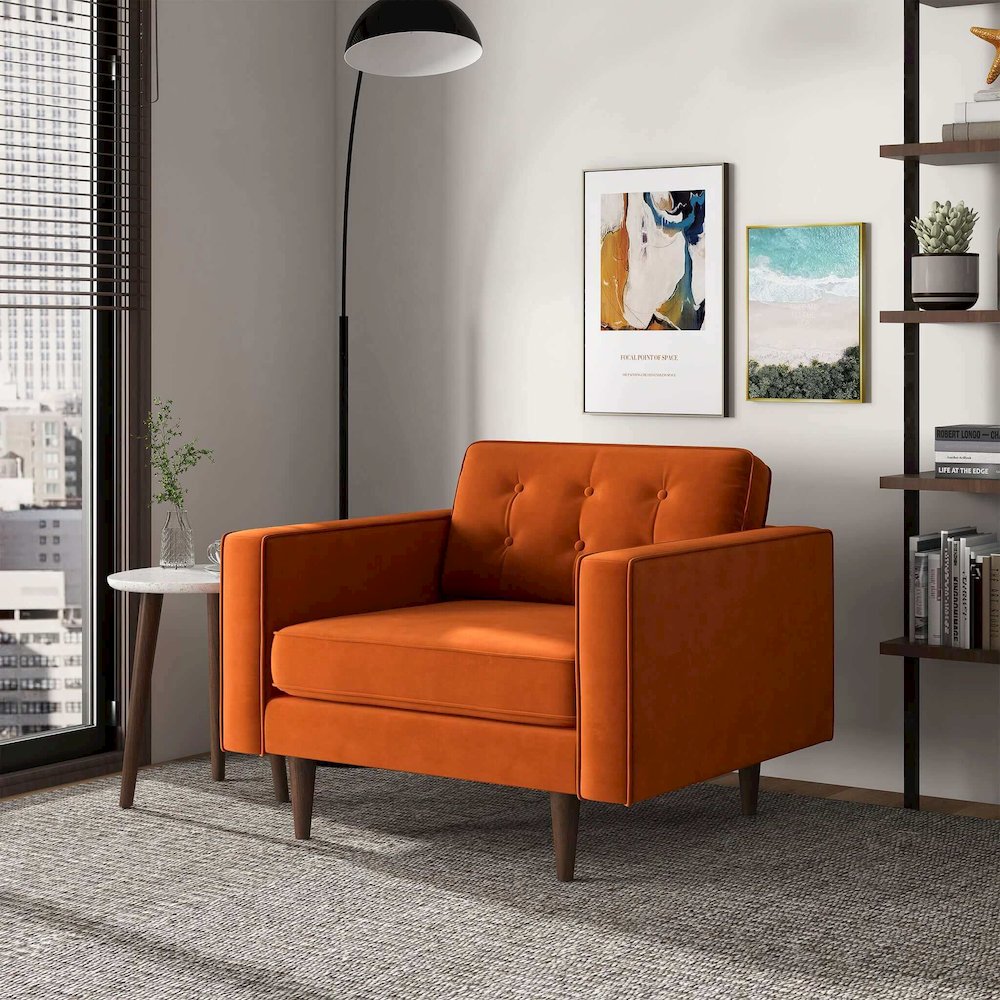 Casey Velvet Lounge Chair. Picture 4