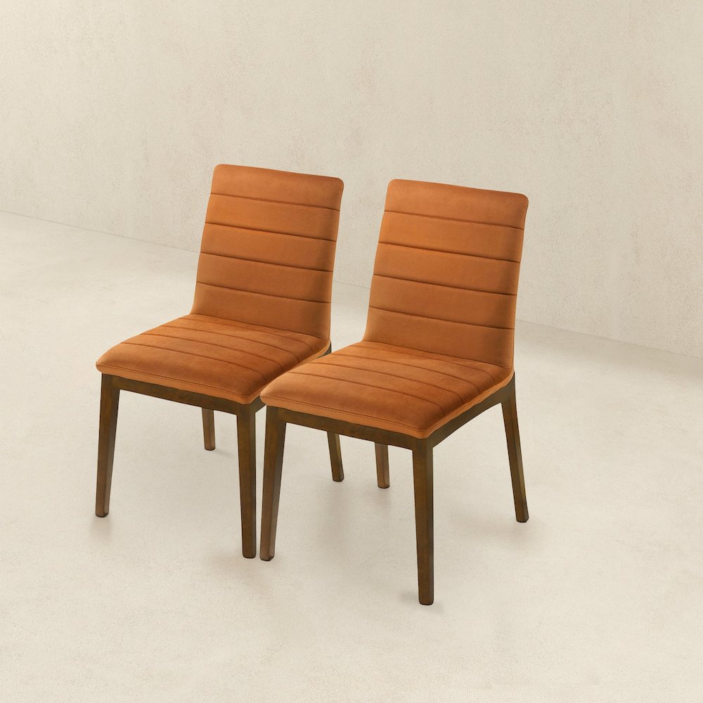 Ines Burnt Orange Velvet Dining Chair (Set Of 2). Picture 5