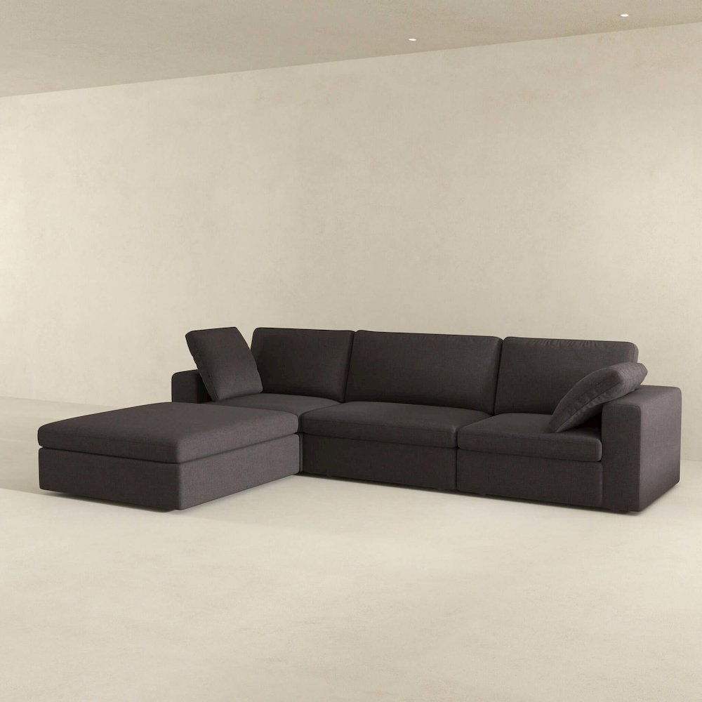Cecilia Modular Corner Sectional Modern Fabric Sofa Dark Gray. Picture 4