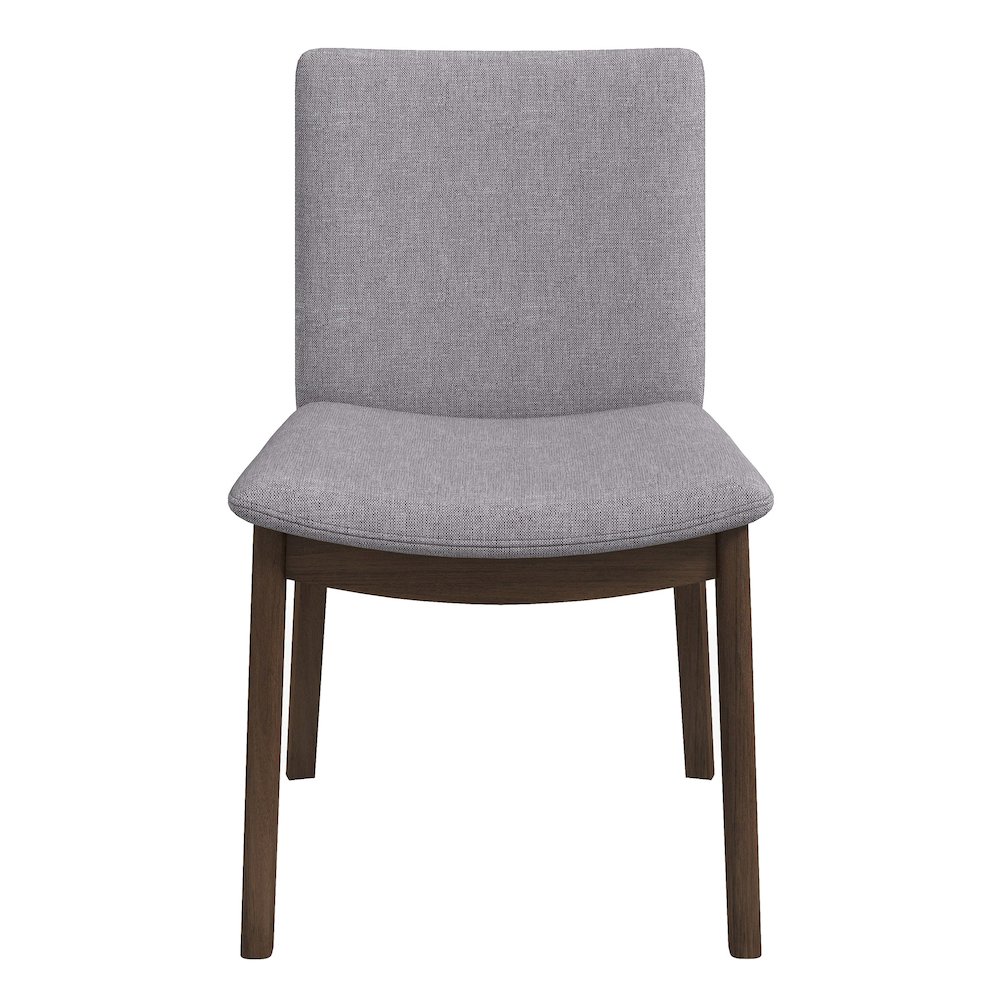 Laura  Light Grey Linen Solid Wood Dining Chair (Set Of 2). Picture 1