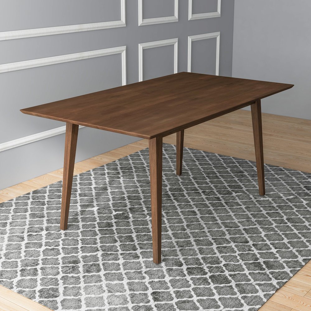 Mary Modern Style Solid Wood Rectangular Dining Kitchen Table 63". Picture 2
