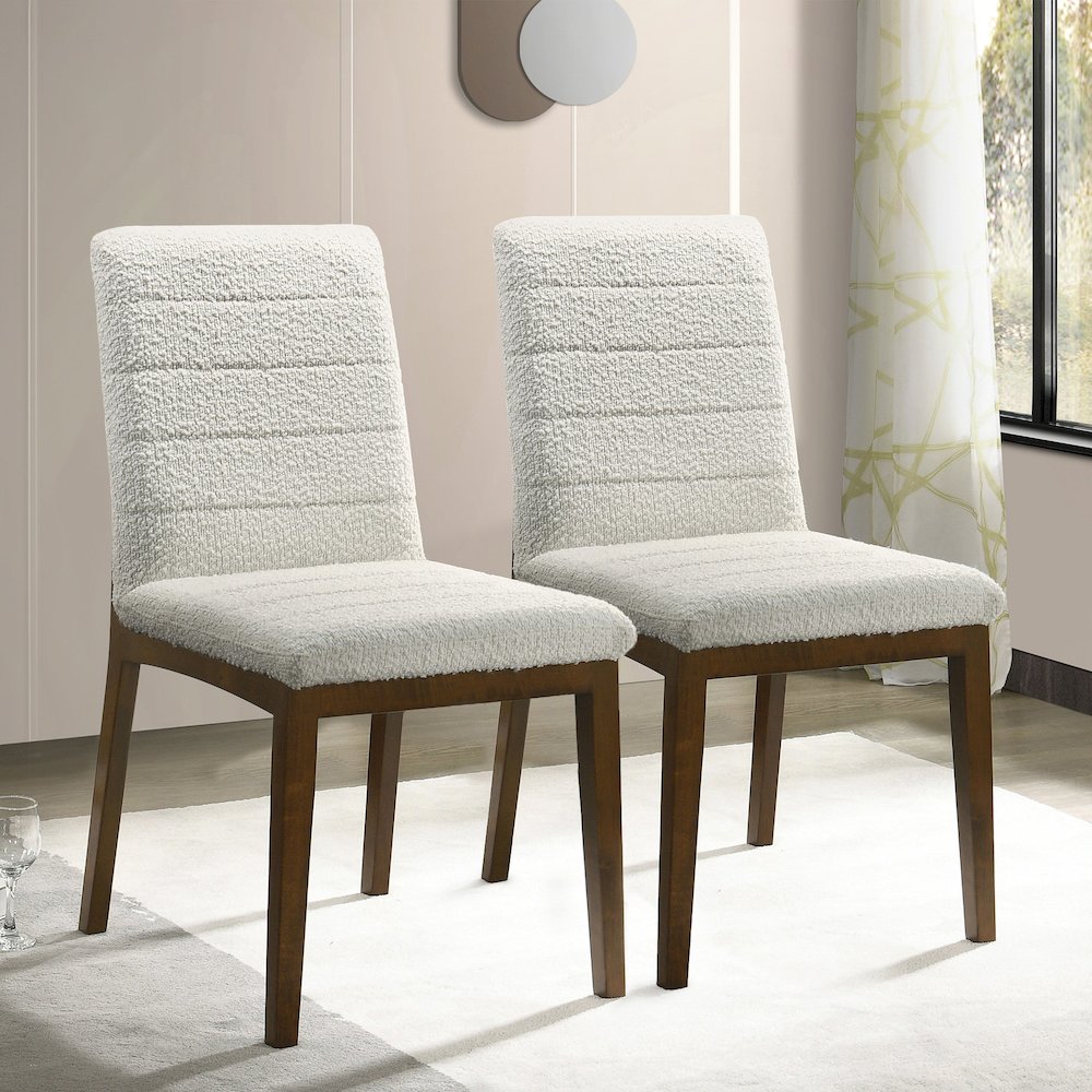 Ines White Boucle Dining Chair (Set Of 2). Picture 2
