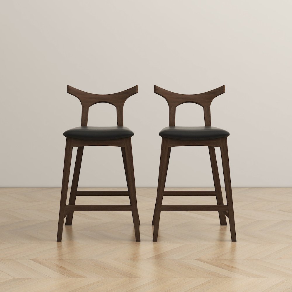 Hester Solid Wood Upholstered Square Bar Chair (Set Of 2). Picture 6
