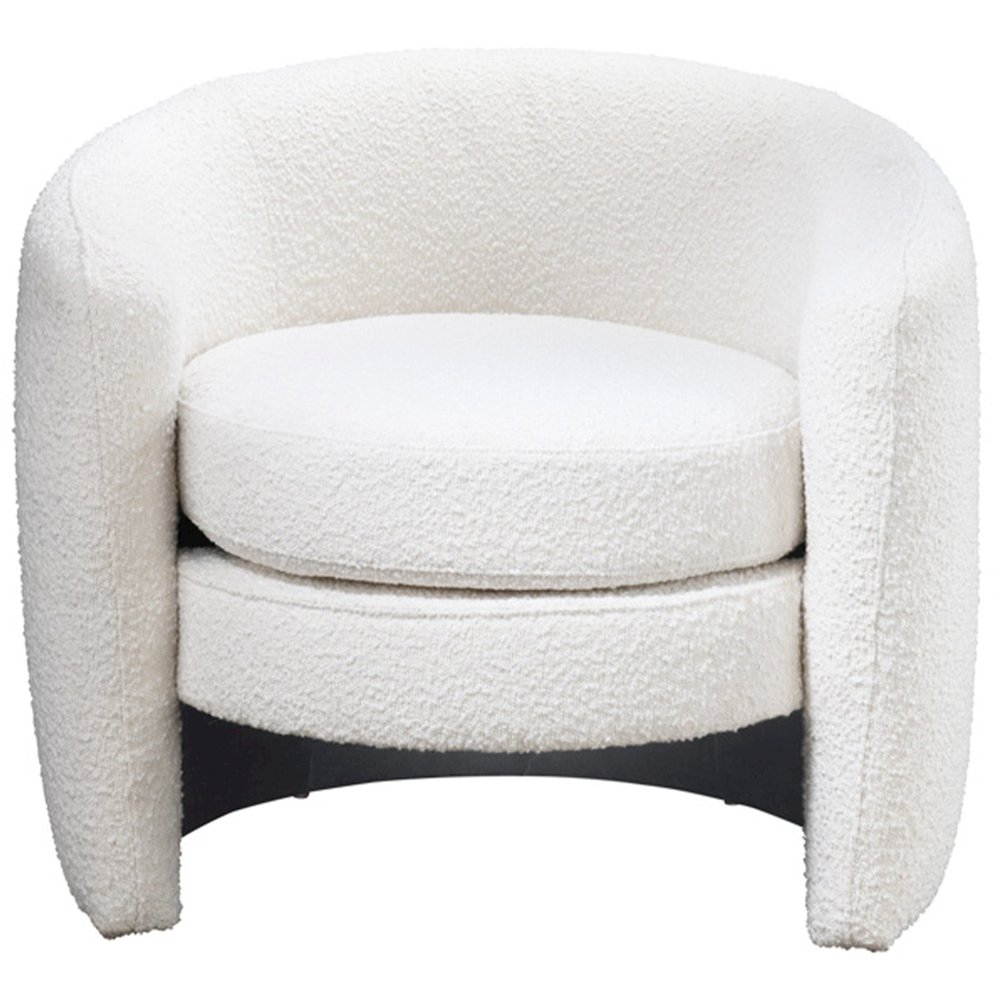 Avalon White Boucle Lounge Chair. Picture 1