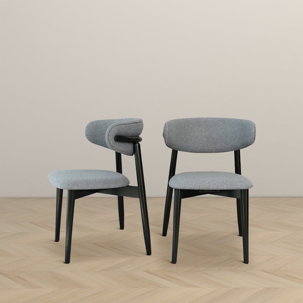 Korbin Grey Fabric Dining Chair (Set of 2). Picture 7