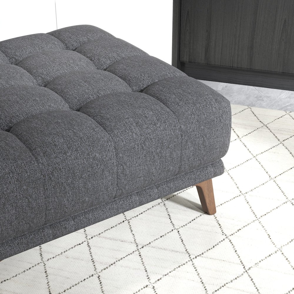 Addison Square Dark Grey Upholstered Ottoman. Picture 6