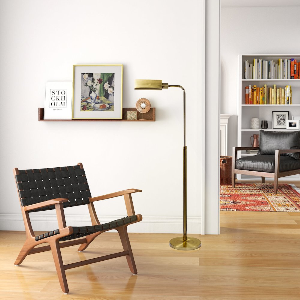 Elara Floor Lamp Gold outer and White inner. Picture 8