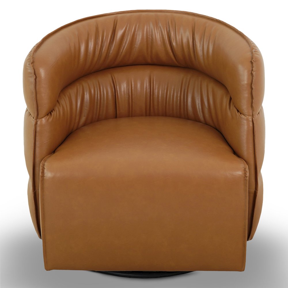 Walden Swivel Chair - Vegan Tan Leather. Picture 2
