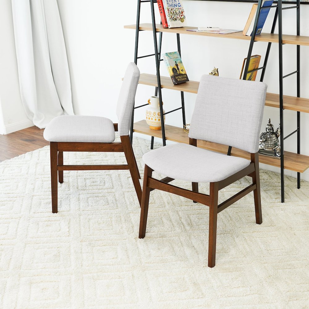 Gusto Fabric Dining Chair In Light Gray (Set Of 2). Picture 3