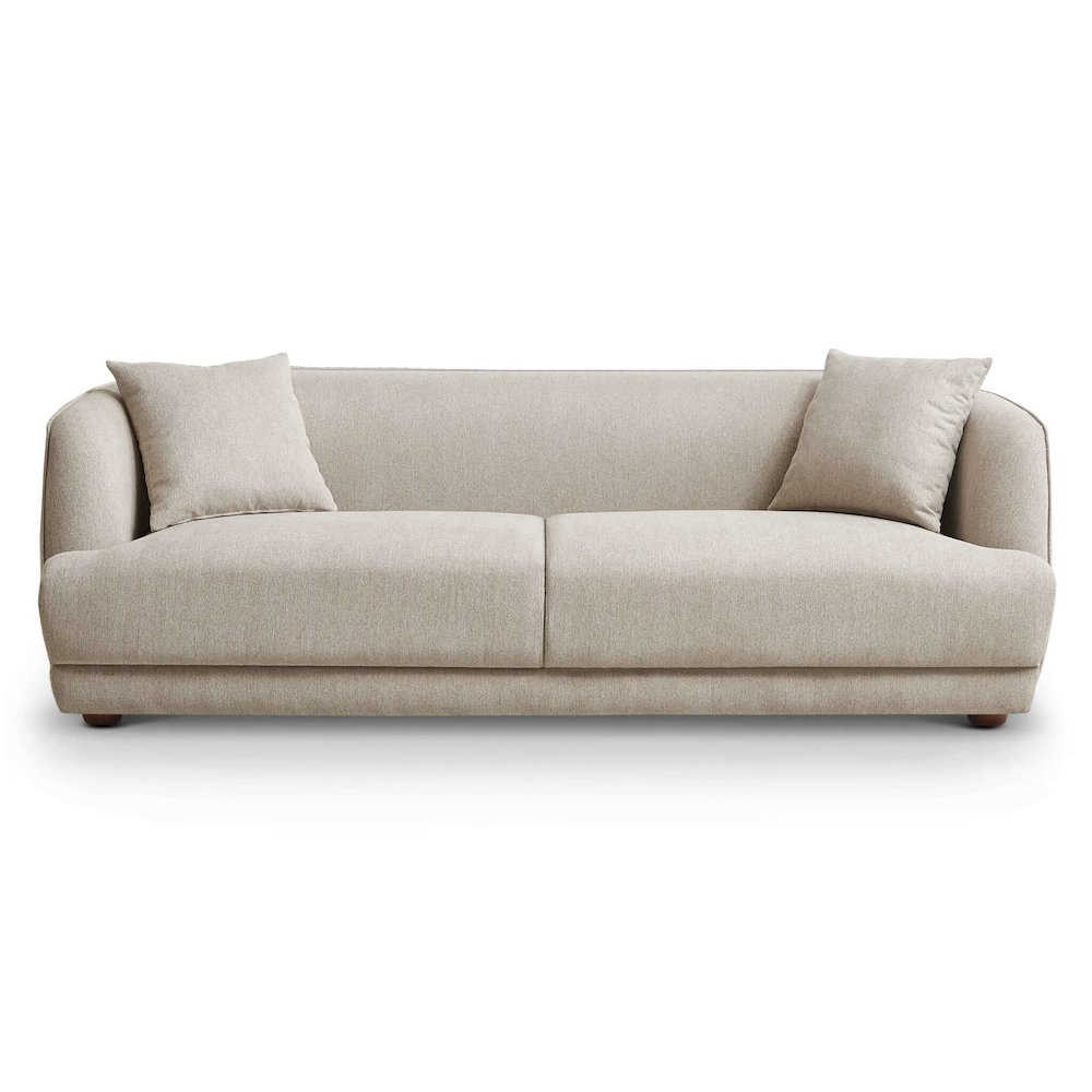 Larisa Mid Century Modern Linen Sofa. Picture 1