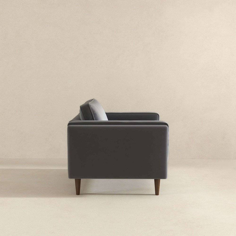Amber Grey Velvet Lounge Chair. Picture 7