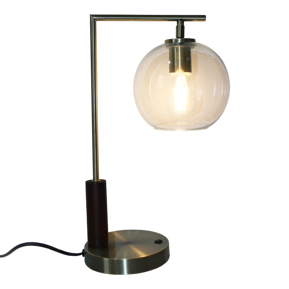 Wander Right Angle Glass Table Lamp - Bronze. Picture 1