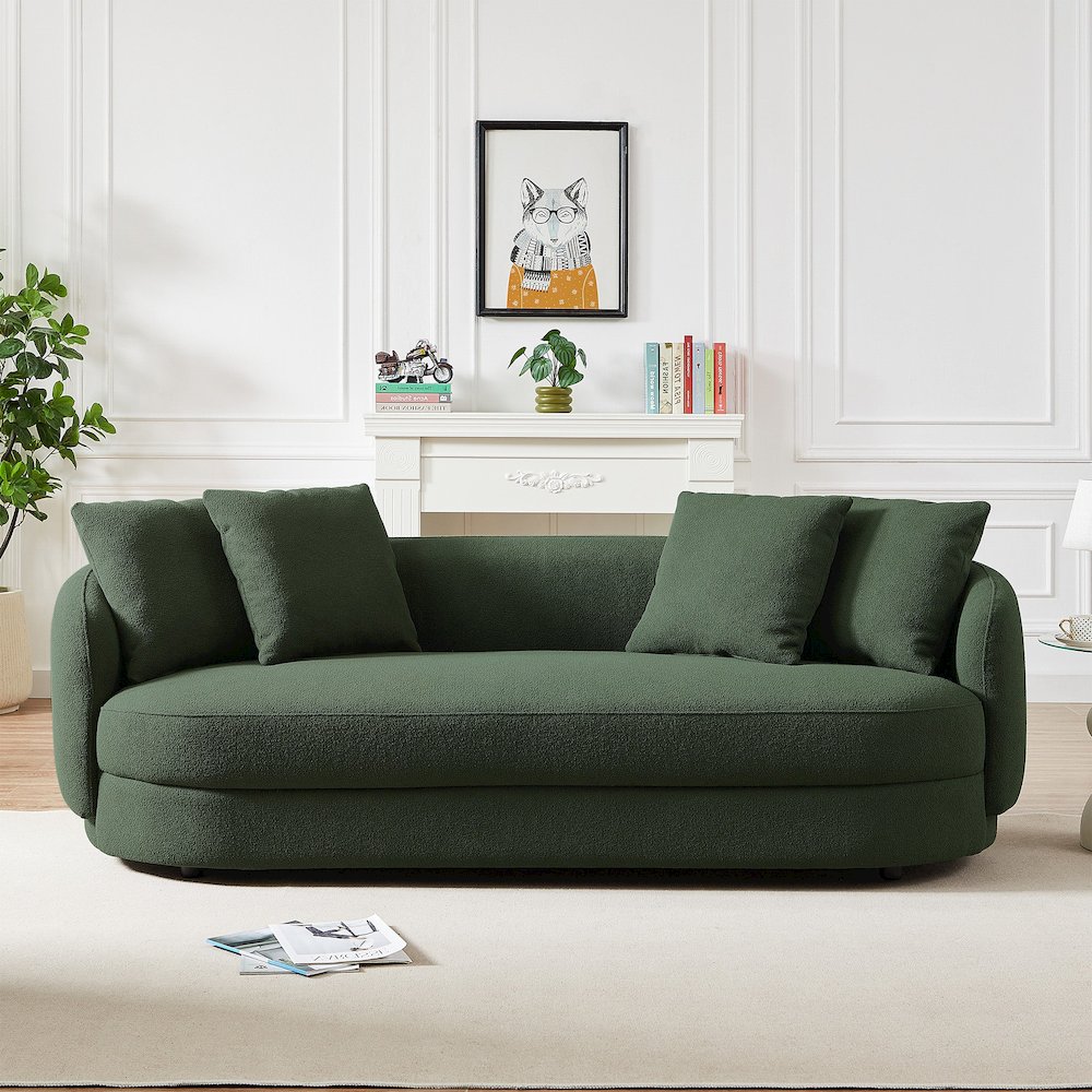 Dylan Modern Olive Green Boucle Sofa. Picture 2