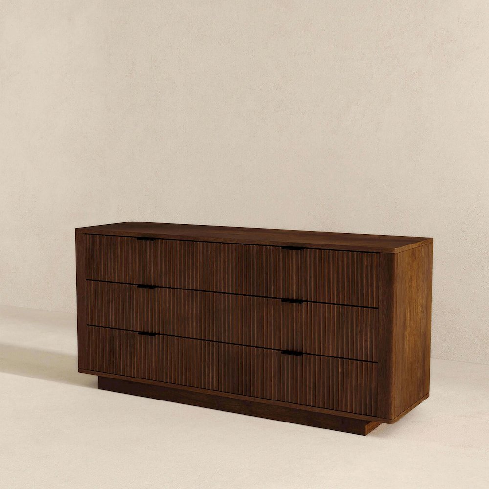 Lola Mid Century Modern Walnut Dresser With 6 Drawers. Picture 6