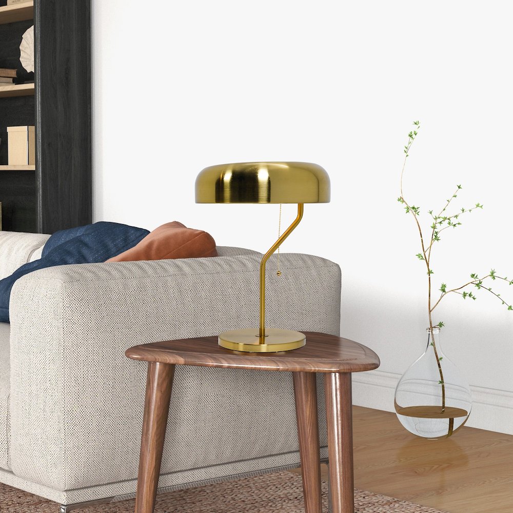 Metro Table lamp with Gold outer and White inner. Picture 2