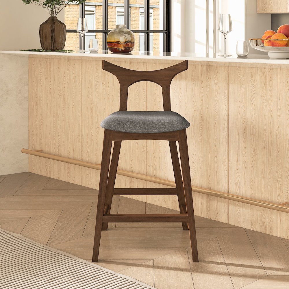 Hester Solid Wood Upholstered Square Counter Chair (Set Of 2). Picture 8