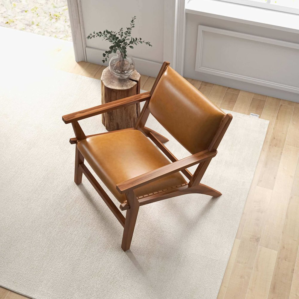 Hendrix Antique Tan Leather Arm Chair. Picture 6