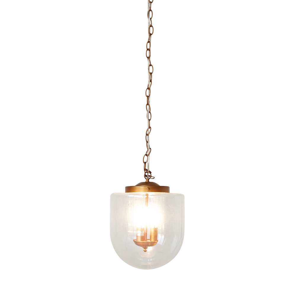 Delphi Pendant Lamp - Coarse Gold and Clear Glass. Picture 1