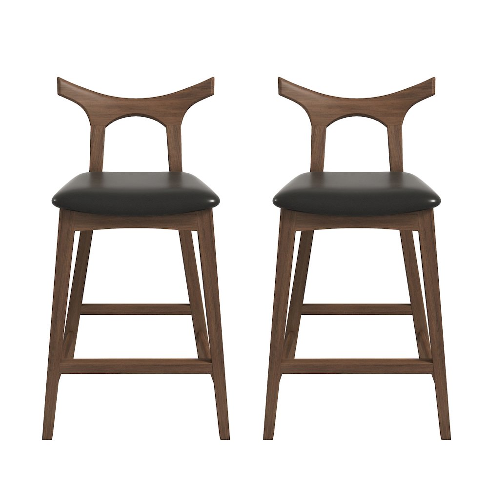 Hester Solid Wood Upholstered Square Bar Chair (Set Of 2). Picture 1