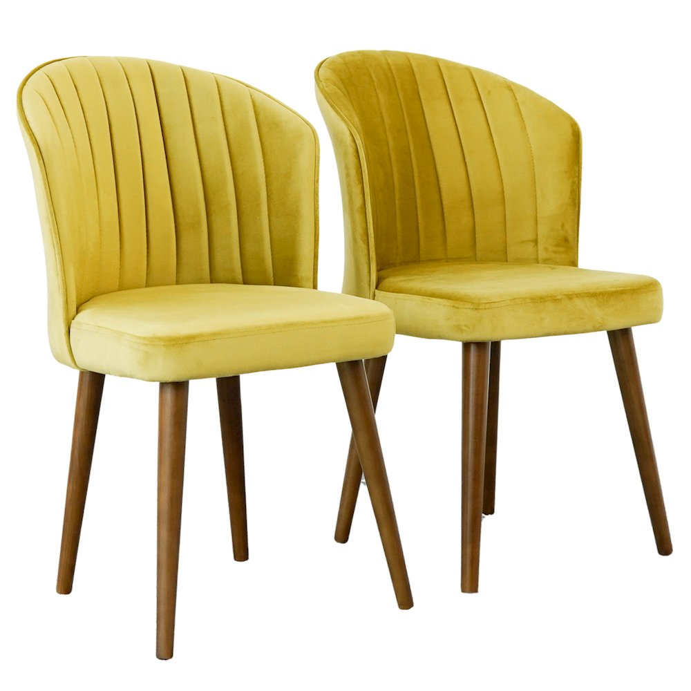Parsons Gold Velvet Dining Chair - Set of 2. Picture 2