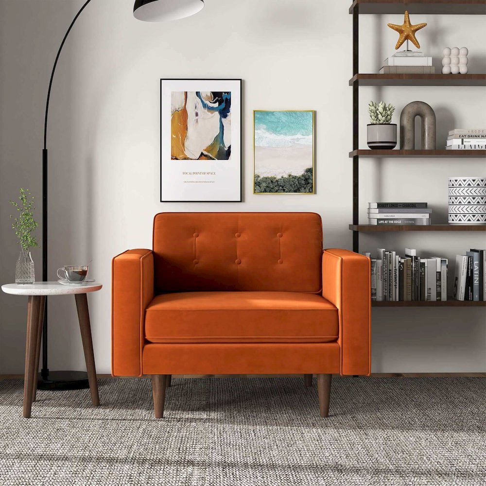 Casey Velvet Lounge Chair. Picture 3