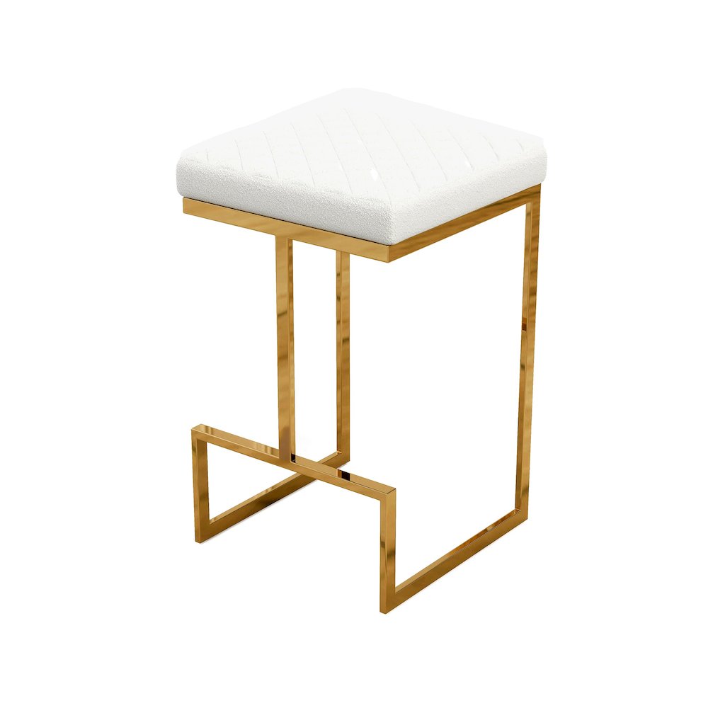 Joel Beige Boucle Counter Stool. Picture 1
