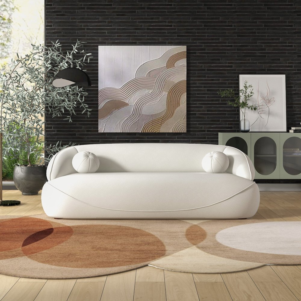 Andrew Beige Boucle Sofa. Picture 3