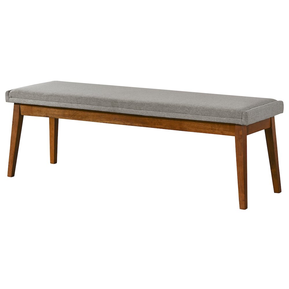 Warren Bench in Ash Grey Fabric. Picture 1